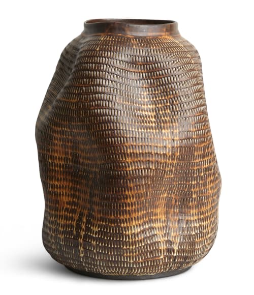 Skoby Joe Tall Brown Ceramic Vase | Vases & Vessels by SKOBY JOE CERAMICS