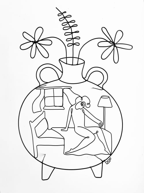 Ode to a Grecian Urn 8 (Good Morning) | Sculptures by Wired Sculpture Studios. Item made of steel works with minimalism & mid century modern style