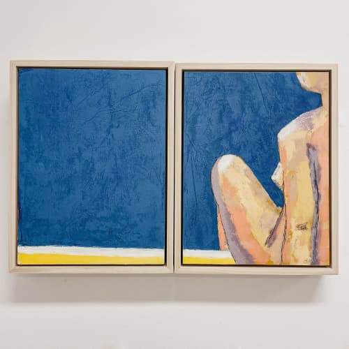 Poolside | Oil And Acrylic Painting in Paintings by Ella Friberg