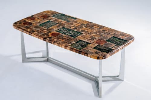 Jungle Design Epoxy Resin Dining Table | Tables by Tinella Wood. Item composed of oak wood in minimalism or art deco style