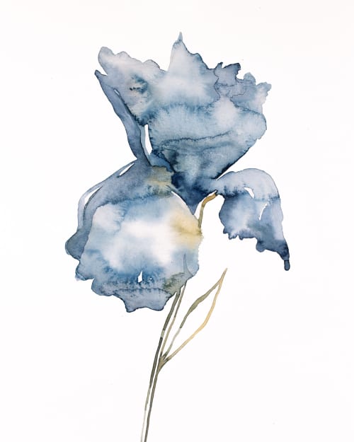 Iris No. 181 : Original Watercolor Painting | Paintings by Elizabeth Beckerlily bouquet. Item made of paper works with minimalism & contemporary style