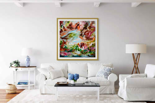 original oil painting with an emotional vibration | Decorative Objects by Darlene J. Winfield. Item made of birch wood with canvas works with contemporary & modern style