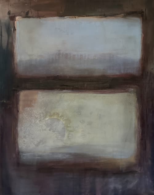 Gravitas | Mixed Media in Paintings by El Løvaas. Item composed of canvas in minimalism or mid century modern style