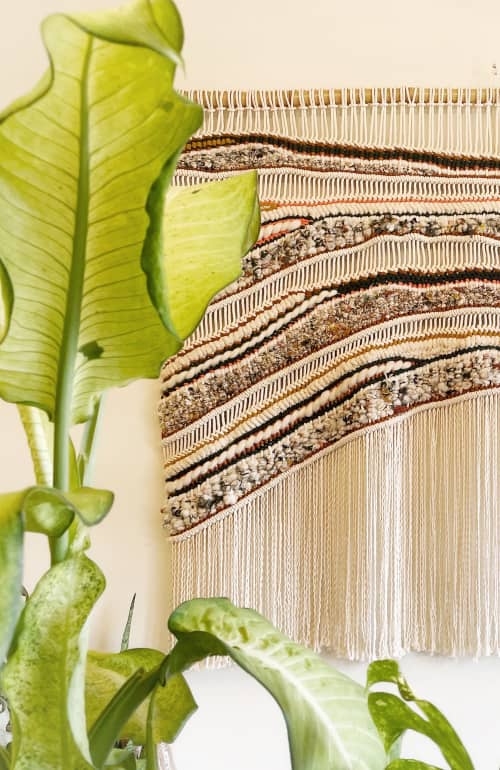 "Scrapped" - Large Macraweave Wall Hanging | Macrame Wall Hanging in Wall Hangings by Loop Macrame Studio by Savanna Barker | Jungle Cat Plant Shop in Redmond. Item made of bamboo & cotton compatible with mid century modern and modern style