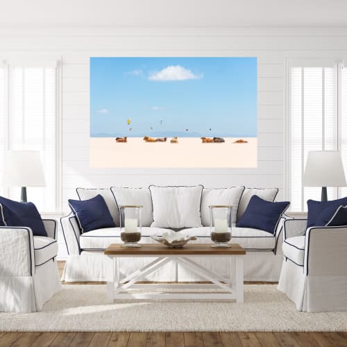 "Cows and Kites" Colour Print 40 x 60 inches | Prints by ANDREW LEVER. Item composed of paper