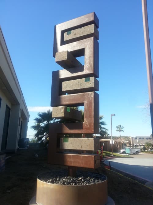 Sentinel | Public Sculptures by Brian Schader. Item composed of steel and stone