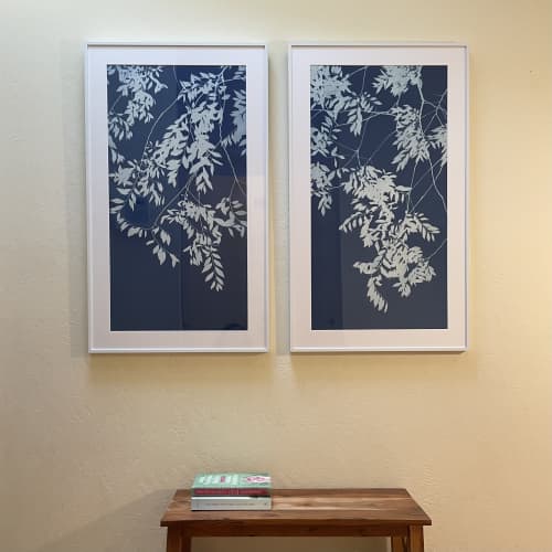 Spring Night 1 (Hand-printed cyanotype, 40 x 24" framed ) | Photography by Christine So