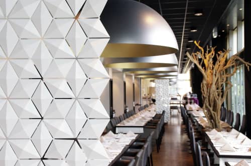 Facet hanging room divider 68 x 246cm | Decorative Objects by Bloomming, Bas van Leeuwen & Mireille Meijs | Dutch Design Hotel Artemis in Amsterdam. Item composed of steel and synthetic