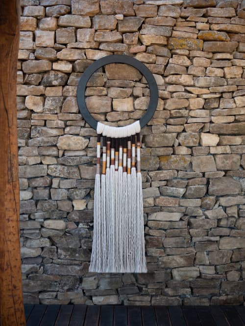 Saturn N-01 | Macrame Wall Hanging in Wall Hangings by Dual Experimental Studio | Dido El Palmar in El Palmar de Vejer. Item composed of wood & linen compatible with country & farmhouse and industrial style