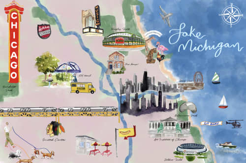 Chicago Map | Prints by Clementine Studio. Item made of paper