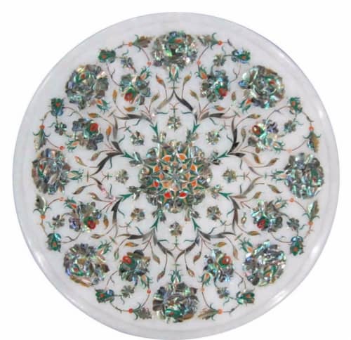 white marble table, coffee table, end table, tabletop | Tables by Innovative Home Decors. Item made of marble compatible with country & farmhouse and art deco style