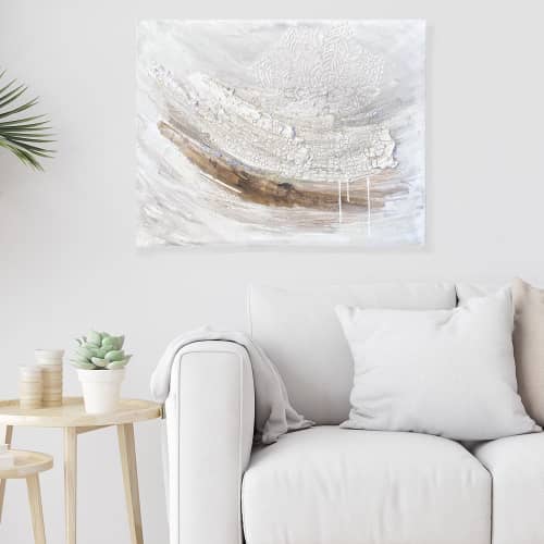 Mandala Wave - A Water Element Inspired Modern Art Painting | Mixed Media by Jennifer Lorton Art. Item in contemporary or coastal style
