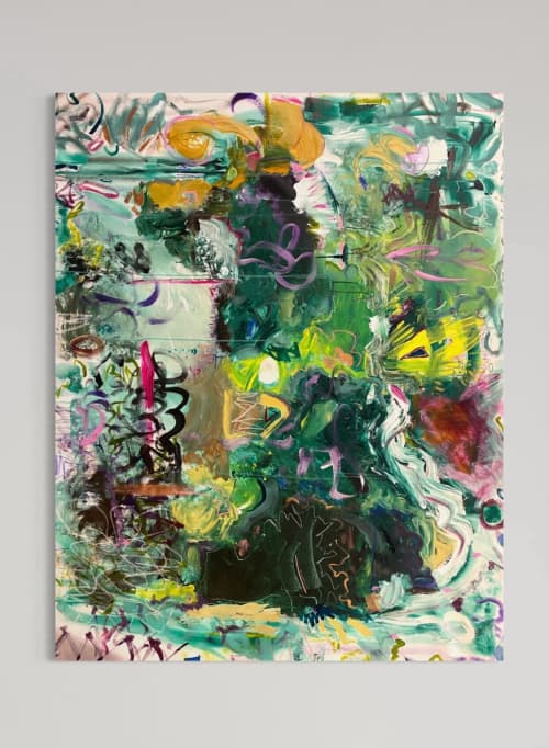 Olimpic Games | Oil And Acrylic Painting in Paintings by Gaby Castro Joffroy. Item composed of canvas compatible with contemporary and eclectic & maximalism style