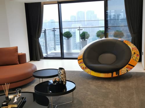 UFO Rocking Chair | Chairs by Mavimatt. Item composed of leather and synthetic