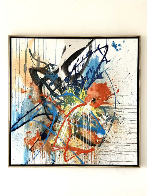 Blue Lasso | Oil And Acrylic Painting in Paintings by Edward Wilcox. Item made of canvas compatible with mid century modern style