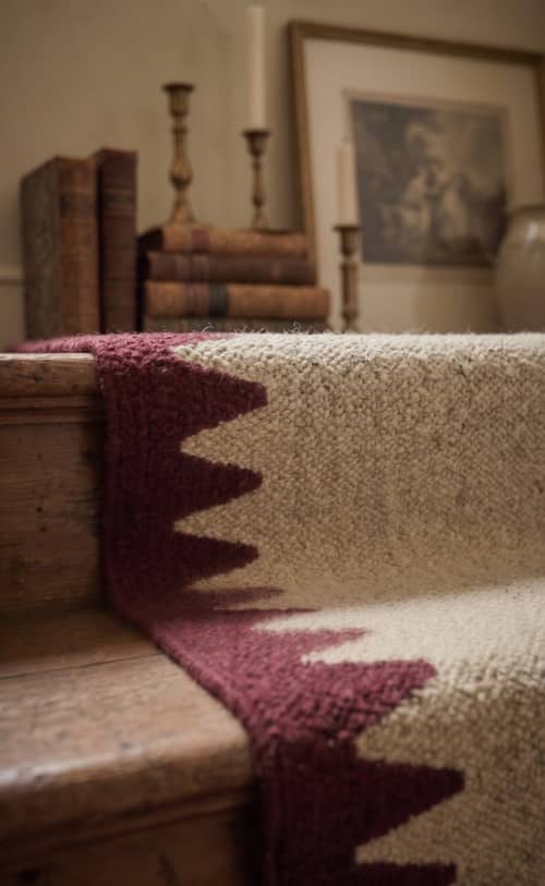 Handwoven Woollen Runner Rug | Rugs by Evergreen Carpets. Item made of wool works with boho & minimalism style