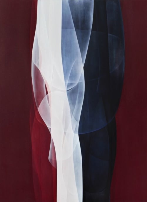 Untitled Maroon | Oil And Acrylic Painting in Paintings by Agneta Ekholm. Item made of canvas with synthetic