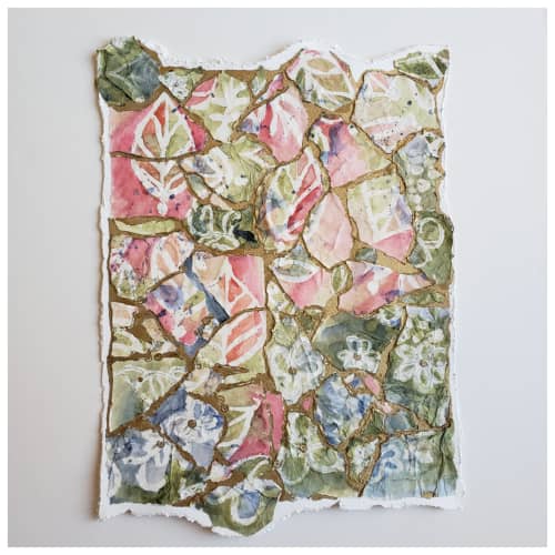 Mosaiced Up 02 - Watercolor Abstract Painting On Paper | Watercolor Painting in Paintings by Apoorva Kasaraneni. Item made of paper