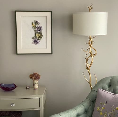 Pearl Grace on-edge paper on wallpaper | Wall Sculpture in Wall Hangings by JUDiTH+ROLFE. Item composed of paper compatible with boho and contemporary style