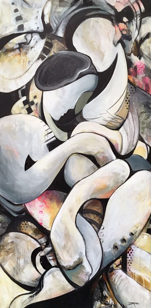 Available: Original Painting, The Artist & Muse, 48"x24" | Oil And Acrylic Painting in Paintings by Jeanette Jarville, BFA Emily Carr University of Art. Item composed of canvas & synthetic