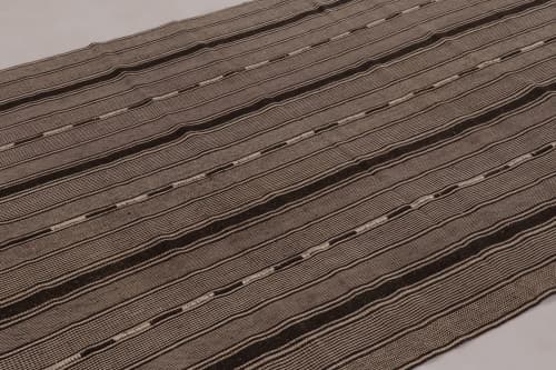 Vintage Persian Kilim, Brown and Beige Geometric Striped | Area Rug in Rugs by Rug and Kilim