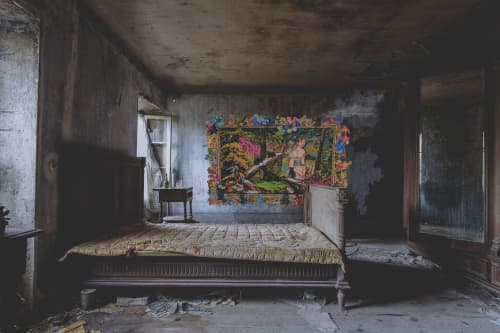 The Last Remaining Human | Embroidery in Wall Hangings by Leisa Rich. Item made of fabric with fiber works with boho & eclectic & maximalism style