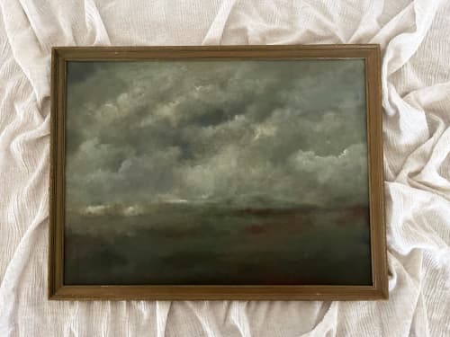 Original Landscape Art in Vintage Frame | Oil And Acrylic Painting in Paintings by Melissa Mary Jenkins Art. Item composed of canvas in contemporary or country & farmhouse style