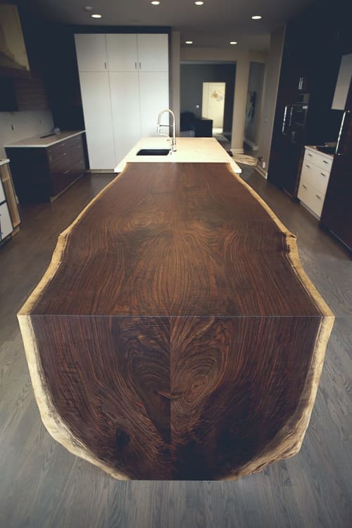 Waterfall Kitchen Island by Lane 17 Design Co. Wescover Tables