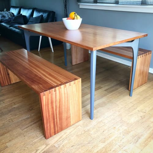 Dining table with benches by Reed Handcrafted Furniture at Private