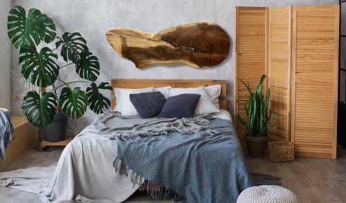Live Edge Black Walnut Wooden Head Board or Wall Hanging | Wall Sculpture in Wall Hangings by Carlberg Design. Item composed of walnut compatible with contemporary and coastal style