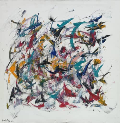 "Flying" | Oil And Acrylic Painting in Paintings by Shirly Maimom Art. Item made of canvas with synthetic works with contemporary & art deco style