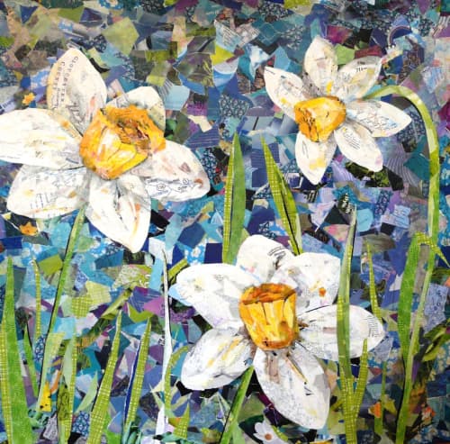 Close-Up of Daffodils | Paintings by Eileen Downes | Riverside Walter Reed Hospital in Gloucester