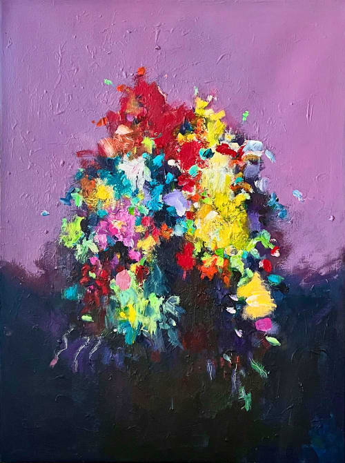 Wish you flowes nr 12 | Oil And Acrylic Painting in Paintings by Art by Geesien Postema. Item composed of canvas in contemporary style
