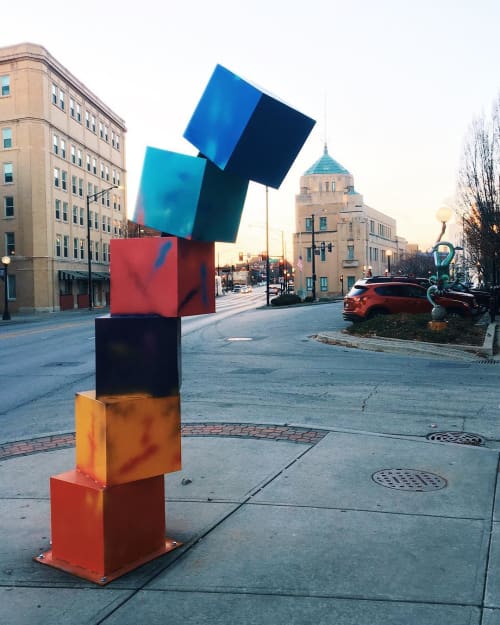 Tip-See | Public Sculptures by FireShapes Studio | Pour Bros. Craft Taproom in Champaign. Item composed of wood