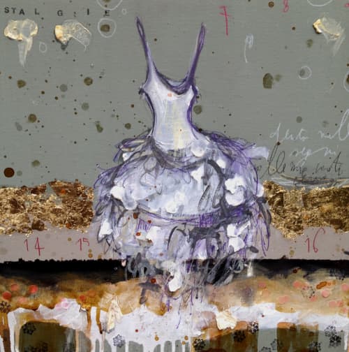 NOSTALGIE, mixed media on canvas. Painting | Mixed Media by margherita martinelli. Item composed of canvas and paper