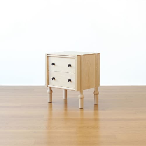 Mae Nightstand | Storage by Crump & Kwash. Item made of oak wood with brass works with minimalism & mid century modern style