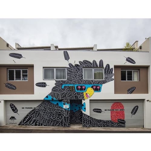 Eberto the Cockie Mural | Street Murals by Mulga. Item made of synthetic