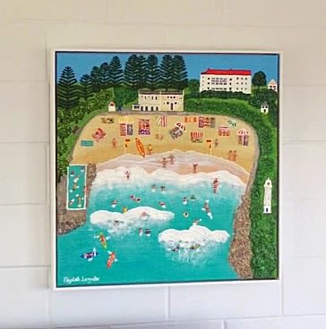 Yamba Beach | Mixed Media by Elizabeth Langreiter Art. Item made of synthetic