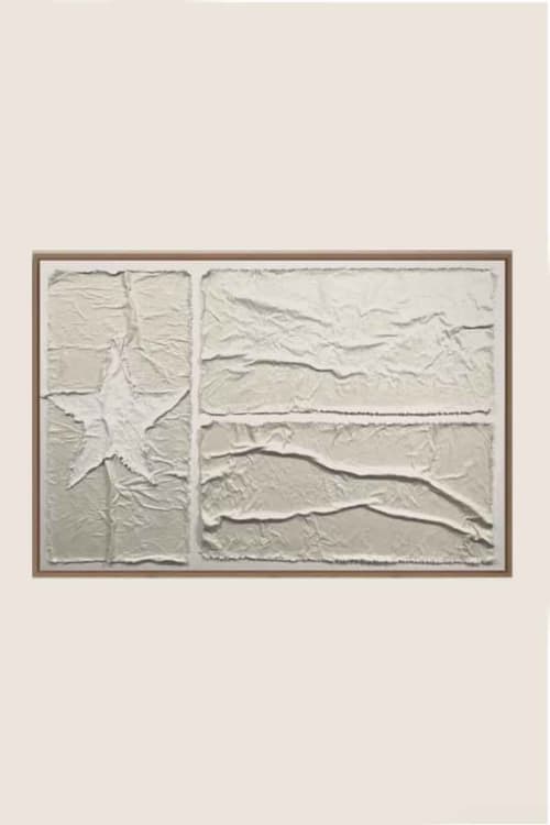Flags TX F3045 C | Mixed Media in Paintings by Michael Denny Art, LLC. Item composed of bamboo and canvas in minimalism or contemporary style