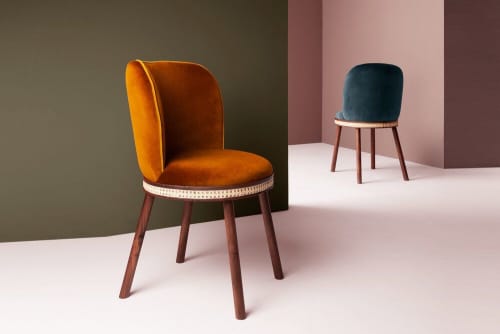 Alma Dining Chair | Chairs by Marie Burgos Design and Collection. Item composed of oak wood and fabric