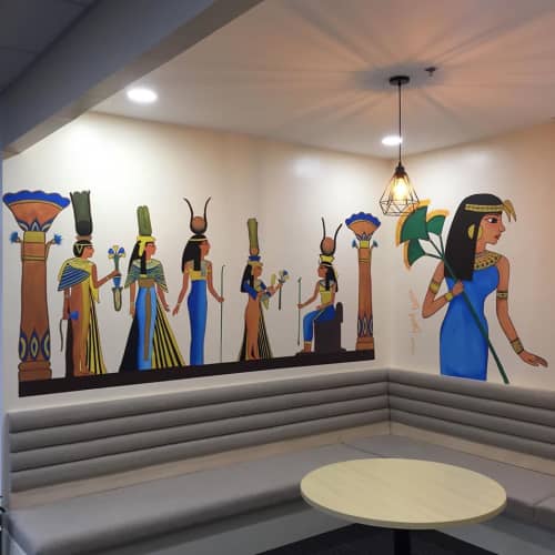 Egyptian lady | Murals by Tibor Shaw | ARB Call Facilities Inc. in Bacolod. Item composed of synthetic