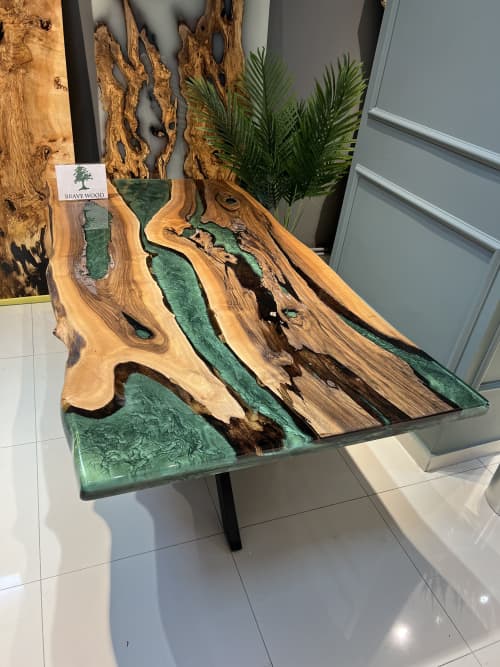 Walnut Resin Table, Special Order Walnut Epoxy Table by Brave Wood