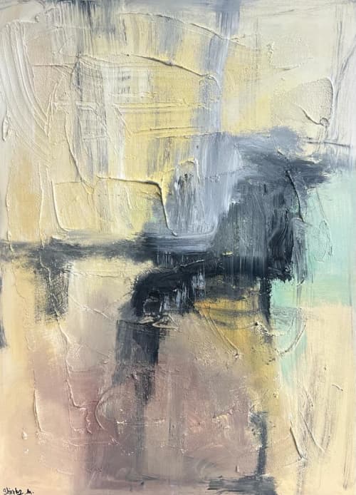 "Mountain View" | Oil And Acrylic Painting in Paintings by Shirly Maimom Art. Item made of canvas with synthetic