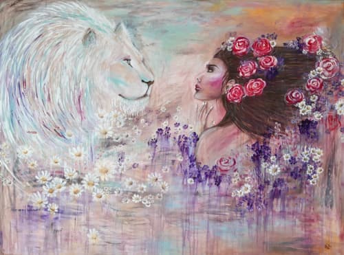 Yo soy luz divina, yo soy luz eterna | Oil And Acrylic Painting in Paintings by Elena Parau. Item composed of canvas in contemporary or country & farmhouse style