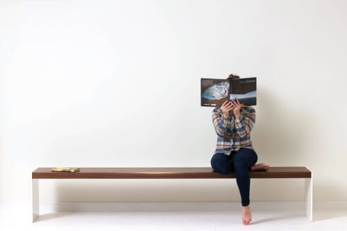 Minimalist Bench | Benches & Ottomans by Wake the Tree Furniture Co. Item made of wood with aluminum works with minimalism & mid century modern style