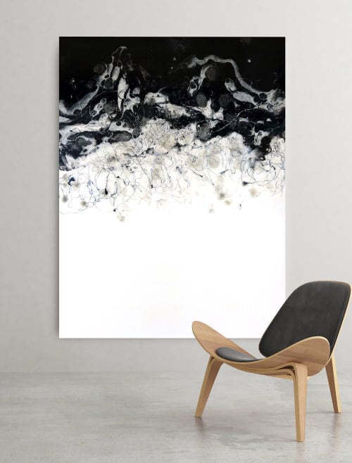 Minimalist Confetti | Oil And Acrylic Painting in Paintings by Paige Ring. Item made of wood & synthetic