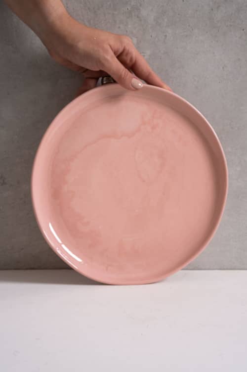 Handmade Porcelain Dinner Plates. Powder Pink | Dinnerware by Creating Comfort Lab. Item composed of ceramic