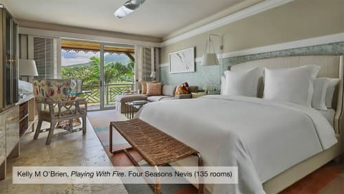 Playing With Fire No. 7 (Four Seasons guest rooms) | Mixed Media by Kelly M O'Brien | PaperJoy Studio | Four Seasons Resort Nevis in Charlestown. Item composed of paper in minimalism or contemporary style