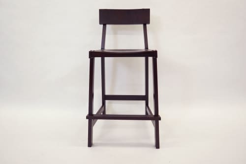 Montrose Stool with Back | Counter Stool in Chairs by Geoff McKonly Furniture. Item made of wood works with mid century modern & contemporary style