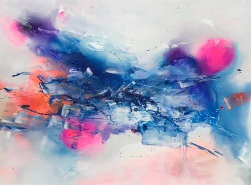 Unrest | Oil And Acrylic Painting in Paintings by Maria Bacha. Item made of canvas with synthetic works with contemporary & coastal style